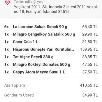 Yemeksepeti Market Eksik Ve Çözülmeyen Sorun