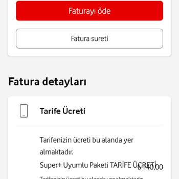 Vodafone Faturaya Ek Para