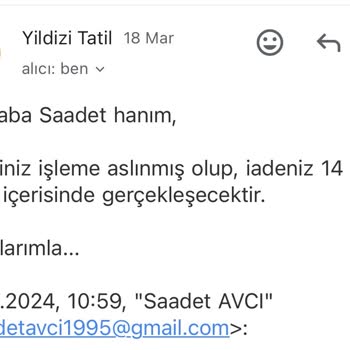 Tatil Yıldızı Para İadesi Yapmıyor