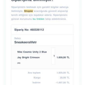 Sneakerslifee.tr Yanlış Sipariş
