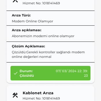 Kablo Net İnternet Bağlantı Sorunu