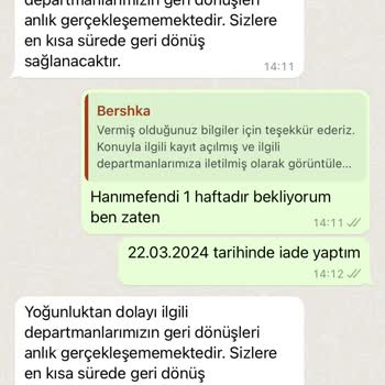 Bershka Ürün İademde Paramı Yatırmadı