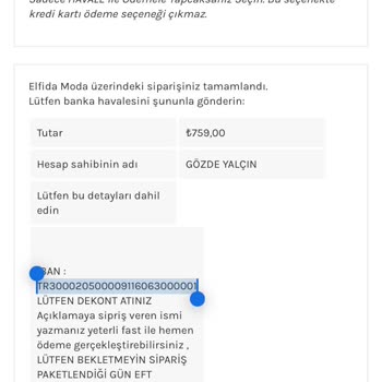 Elfida Moda Siparişleri Göndermiyor İade Yapmıyor.