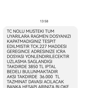 ERESTA (SMS) Bunun Düzeltilmesini Talep Ediyorum