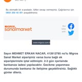 Migros Sanal Market Teslimat Sorunu