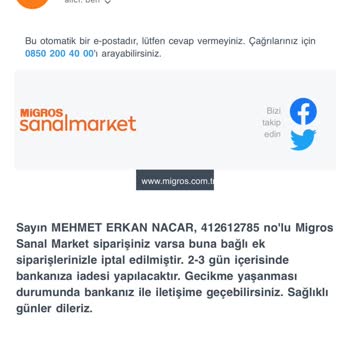 Migros Sanal Market Teslimat Sorunu