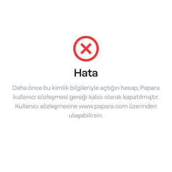 Papara Hesabı Kuramıyorum Hata Veriyor