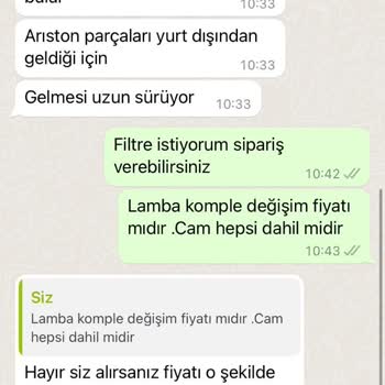 Vestel / Ariston Yetkili Servis Yanlış Sipariş