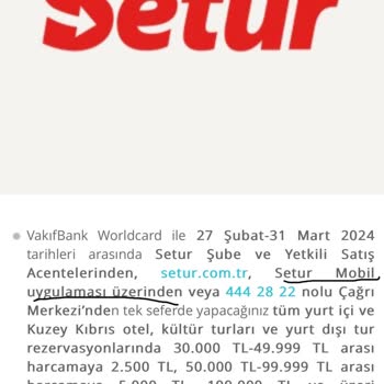 VakıfBank Setur Kampanyasında Puan Yüklenilmemesi