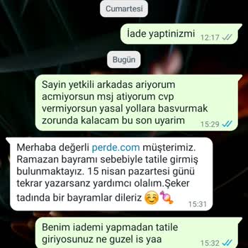 Perde.com Perde Siparişim Nerede? Beklenen Ürün Yok!