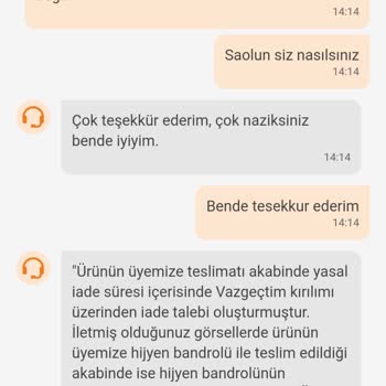Trendyol Sinoz İadem Kabul Olmadı