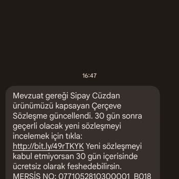 Sipay Üyeliğimin Tamamen Ve Kalıcı Olarak Kapanmasını İstiyorum