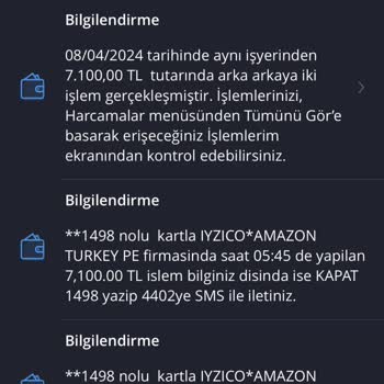 iyzico Amazon Turkey Pe Kredi Kartımdan Para Çekilmiş
