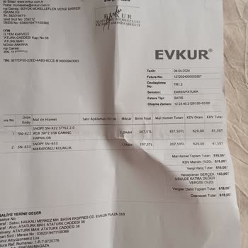 Evkur Alışveriş Kulaklık Bozuk Çıktı