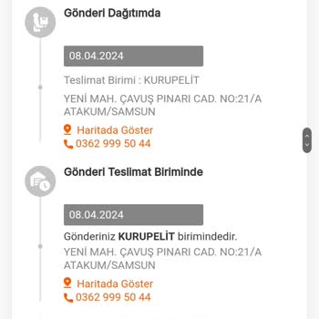 MNG Kargo Atakum Kurupelit Şubesi Dağıtım Yapmıyor.