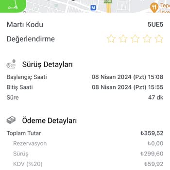 Martı Bilgim Olmadan Sürüşüm Sonlandırıldı Mağdur Edildim
