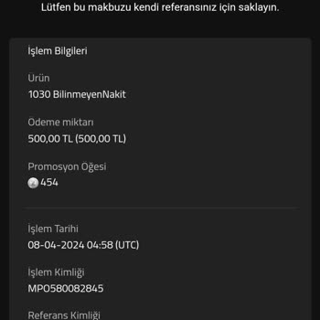 Oyun Alışveriş (oyunalisveris.com) Oyunalişveriş 1500 Uc Diye 1030 Uc Yolladı.