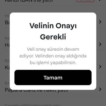 Papara Veli Onayı İptali