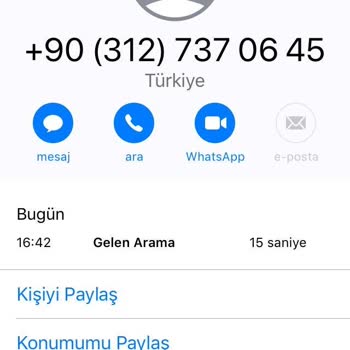 0312 737 06 45 Numaralı Telefon Aramasıyla İlgili Şikayet.