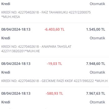 İş Bankası Faiz Tahakkuku Haksız Sayısız Kesintisi