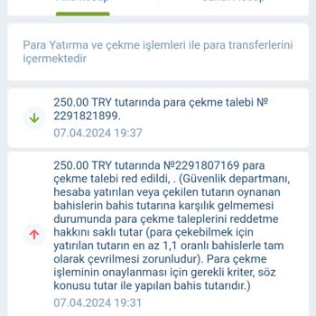 1xBet Param Hesabıma Gelmedi