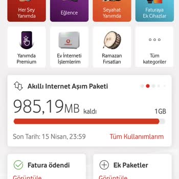 Vodafone Wİ-Fİ'ye Bağlı Olan Hatta Haksız Paket Aşım Ücreti Yansıtıyor