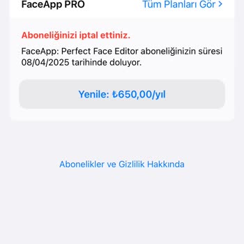 Apple Faceap Abonelik İptali Para İadesi