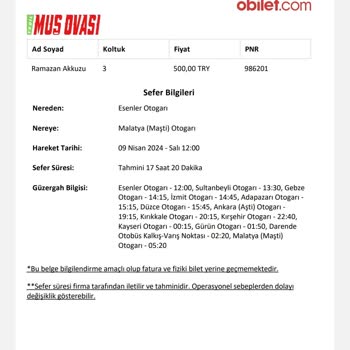 Obilet İle Yeşil Muş Ovası Otobüs Firması