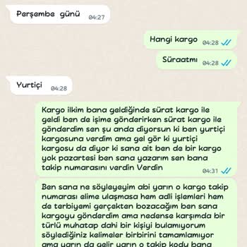Sürat Kargo Değişim Ücret İadesi Yapılmıyor
