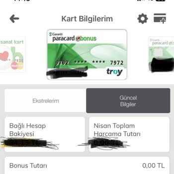 Garanti Bankası Yüklenen Bonusum Yenilenen Kartımda Gözükmüyor