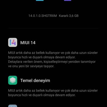 Redmi Cihazım Miu 14 Sürümüne Güncellenmiyor.