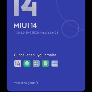 Redmi Cihazım Miu 14 Sürümüne Güncellenmiyor.