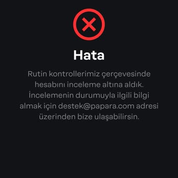Papara Hesabıma Giremiyorum
