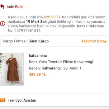 Ziraat Bankası Trendyol Ücret İademi Yapmıyor