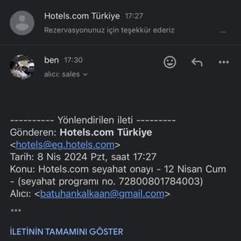 Hotels. Com Rezervasyon İptali