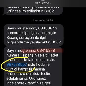Ozdilekteyim.com İade Ettiğim Halde Sorun Var