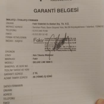 Fakir Deluxe Line 9800 S Eksik Malzemeler
