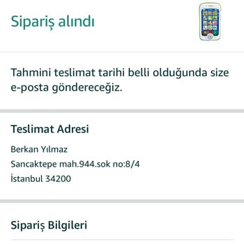 Amazon Oyuncak Telefonun Elime Ulaşmaması