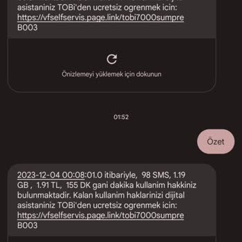 Vodafone Hattımın Dakika Eksilmesi