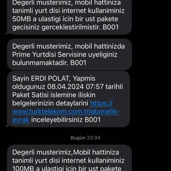Türk Telekom Yurt Dışı Tarifesi Mağduriyeti