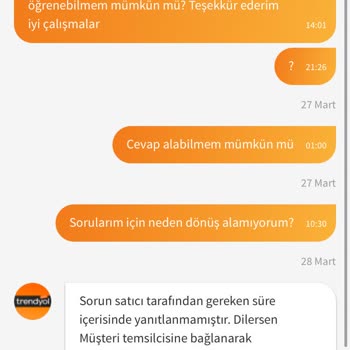 Trendyol Siparişimin Gönderilmemesi Ve Satıcı Firmanın Dönüş Yapmaması