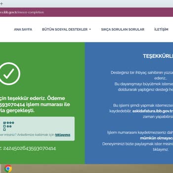 İBB Askıda Fatura Başarısız İşlem Olup Tutarı Tahsil Edilmiş Paket