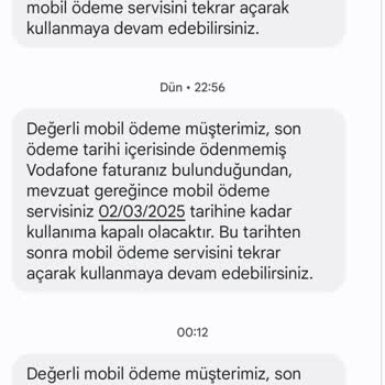 Vodafone Mobil Ödeme Servisi Sorunu