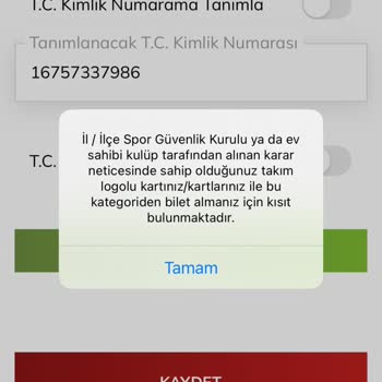 Passolig Bilet İl Hatası