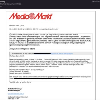 Sattığı Ürünün Arkasında Durmayan Media Markt (Pişmanlıktır)