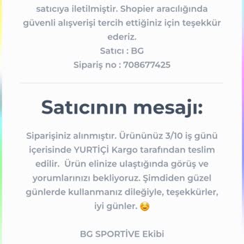 B&G Sportive Stokta Yok Denilerek Gönderilmeyen Ürünler