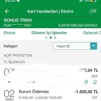 Nkolay Bilgim Dışında Yapılan Hesap İşlemi İtirazı