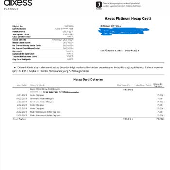 Akbank Hesap Özeti Hataları