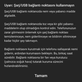 Samsung Telefon Şarj Yerinden Nem Algısı Hatası