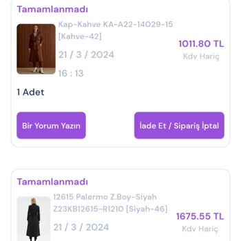 E-Tesettür Taklit Ürün İade Yapılmadı